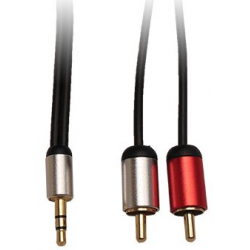 CBL 35RCA GOLD ΧΡΥΣΟ 5M της Pro.fi.con 5 μέτρα καλώδιο ήχου 3.5mm επίχρυσο Jack Stereo σε 2xRCA αρσενικά male phono plug